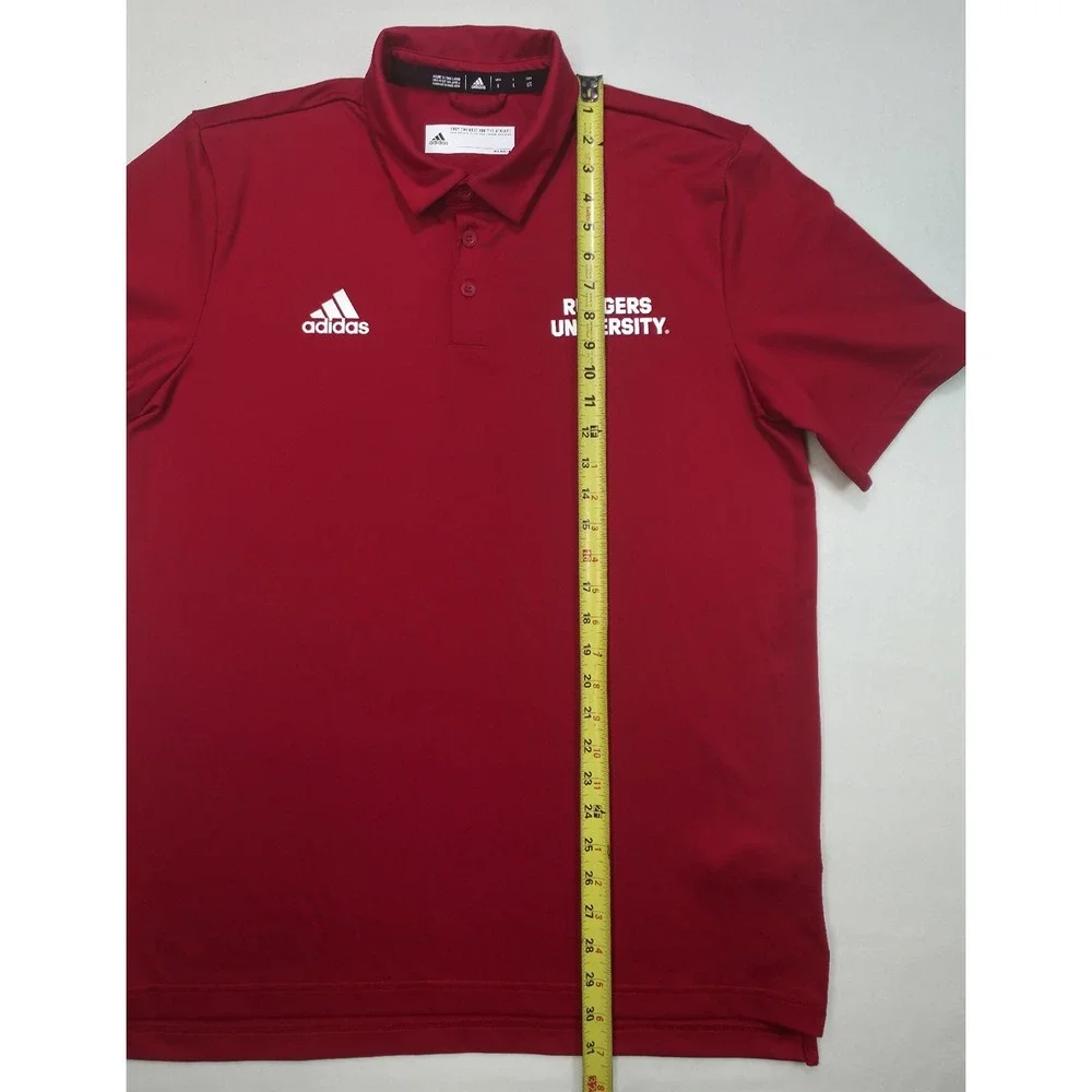 Adidas Polo Shirt Mens L Rutgers Scarlet Knights Team‎ Issue Golf Limited Use